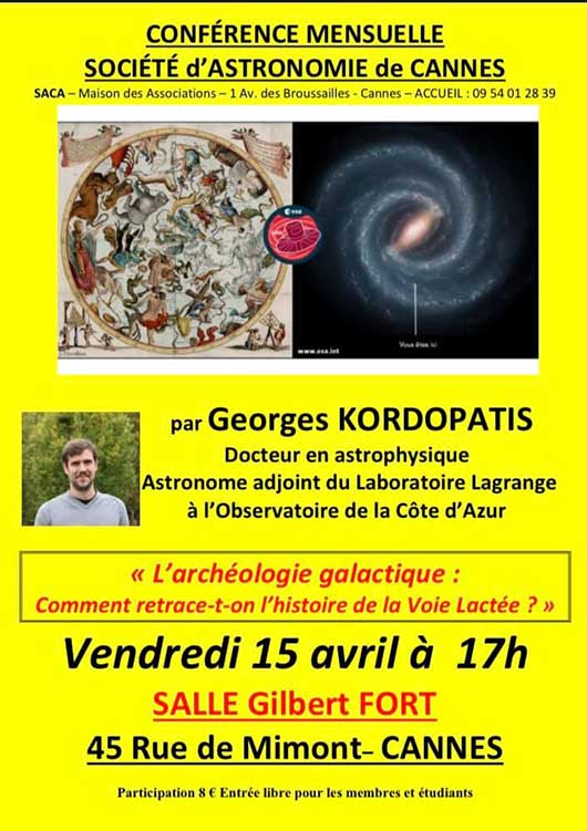 conferences archeologie galactique Cannes