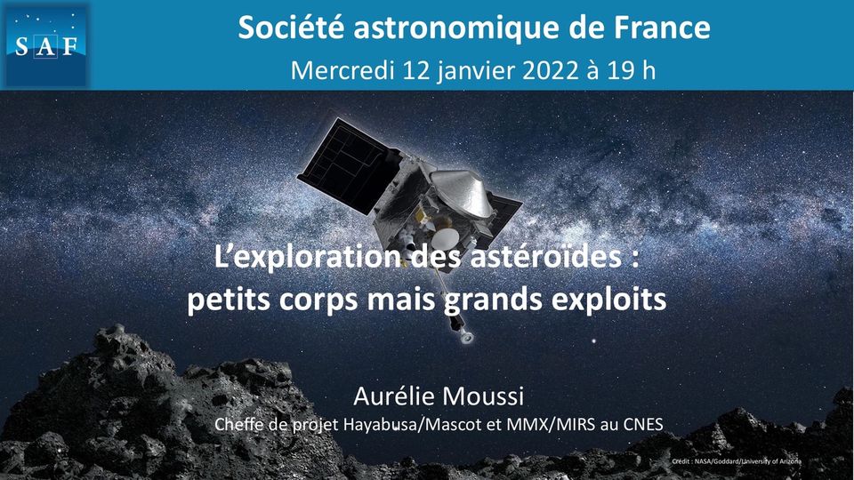 saf conférence en ligne exploration des asteroides